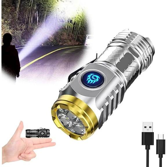 Three-Eyed Monster Mini Flashlight, Rechargeable LED Flashlights High Lumens, Rechargeable Flashlights High Lumens Flash Light, Waterproof Handheld Spot Light