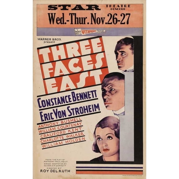 Three Faces East Movie Poster (11 x 17)