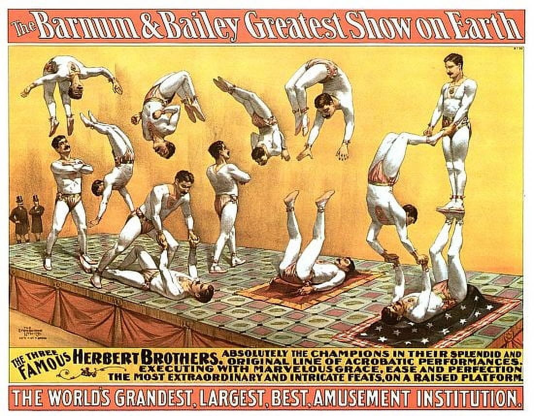 Three Famous Herbert Brothers Circus Canvas Art - (18 x 24)