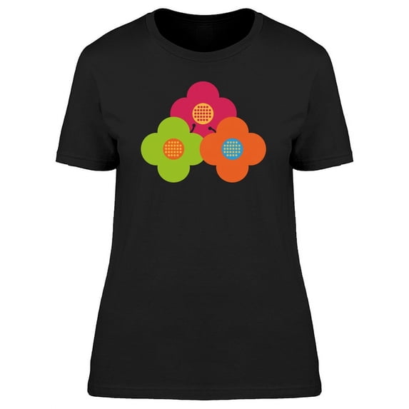 Three Fantasy Colored Flowers Tee Women's -Image by Shutterstock