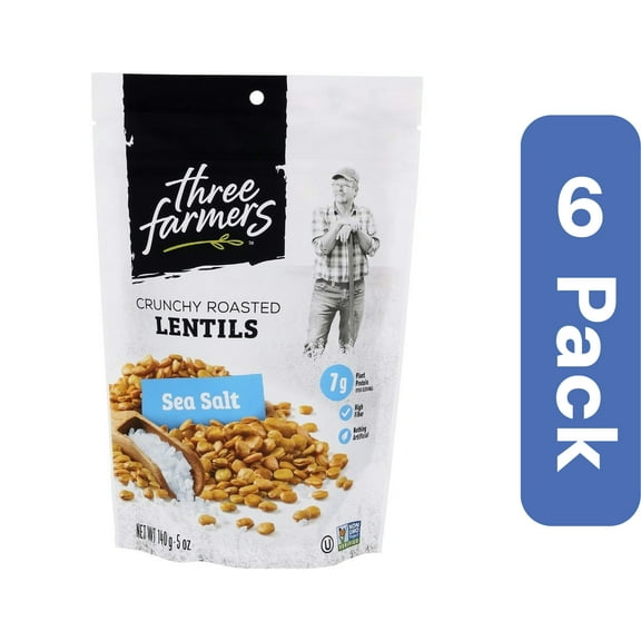 Three Farmers Foods Inc Snack Lentil Lightly Salted 140 g (Pack of 6)