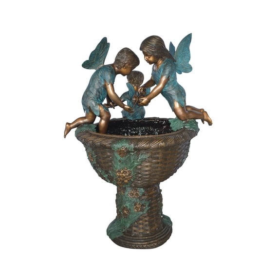 Nifao Three Fairies Outdoor Fountain Statue, Bronze Garden Water Feature Sculpture for Patio & Yard, 41"L x 38"W x 55"H