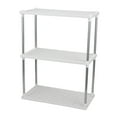 thumbnail image 1 of Three Floor Plastic Bathroom Storage Rack Washbasin Floor Type Kitchen Storage Rack Bathroom Kitchen Organizer(White), 1 of 6