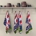 thumbnail image 1 of Three Fluffy White Small Kittens Sitting in Patriotic Designed Pots on Green Grass American Flag in Tea Towels Set of 6 Kitchen Dish Cloth with Hanging Loop, 18"x28"Lint-Free Absorbent Towel for, 1 of 5