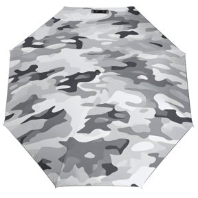 Three Fold Automatic Umbrella Stable Wind Waterproof Sun Block Uv Strong Water Resistance For Outdoor Activities Travel Shopping Vector Camouflage Pattern Gray_3