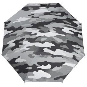 Three Fold Automatic Umbrella Stable Wind Waterproof Sun Block Uv Strong Water Resistance For Outdoor Activities Travel Shopping Vector Camouflage Pattern Gray_1