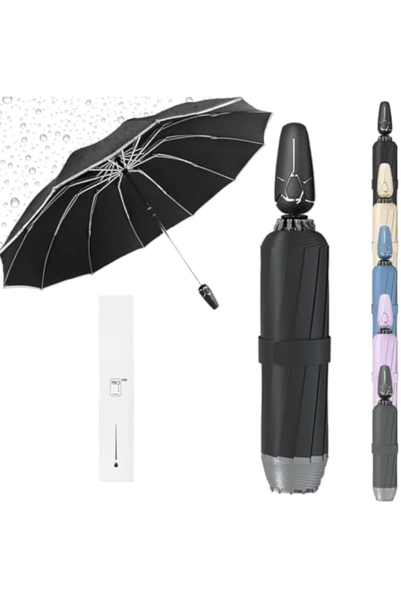 Three-Fold Self Opening and Retracting Umbrella with Buckle, Ring Buckle Umbrella, Automatic Open Close Folding Umbrellas, Small UV Sun Compact Umbrellas