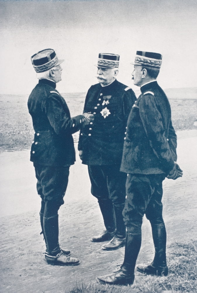 Three French Commanders General Durbal Left General Joffre Centre And General Foch Right Canvas Art - Ken Welsh Design Pics (12 x 18)