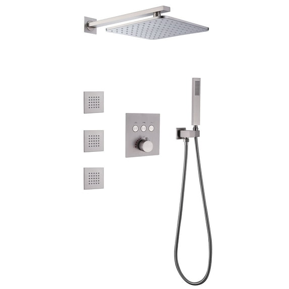 Three Functions Complete Shower System, 3 PCS of Body Jets Shower Set with Rough-in Valve