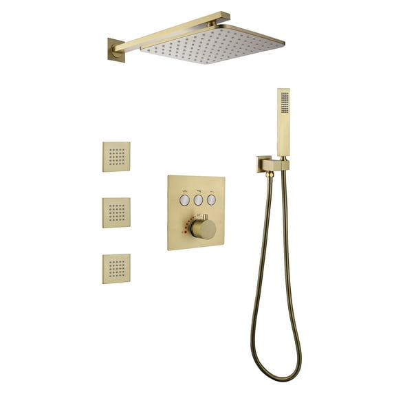 Three Functions Complete Shower System, 3 PCS of Body Jets Shower Set with Rough-in Valve