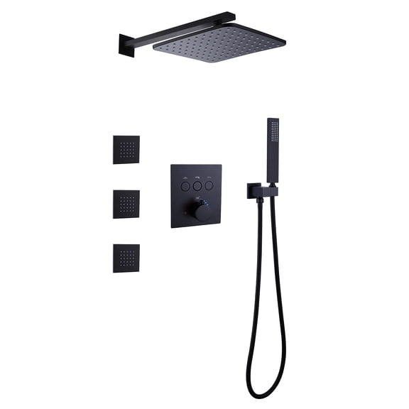 Three Functions Complete Shower System, 3 PCS of Body Jets Shower Set with Rough-in Valve
