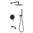 thumbnail image 1 of Three Functions Complete Shower System, Shower Faucet Set with Bathroom Bathtub Faucet with Rough-in Valve, 1 of 5