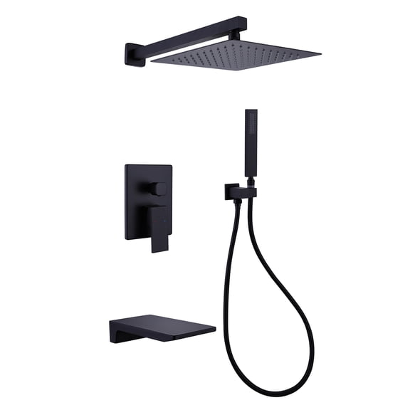 Three Functions Shower Faucet Set, Complete Shower System with Rough-in Valve