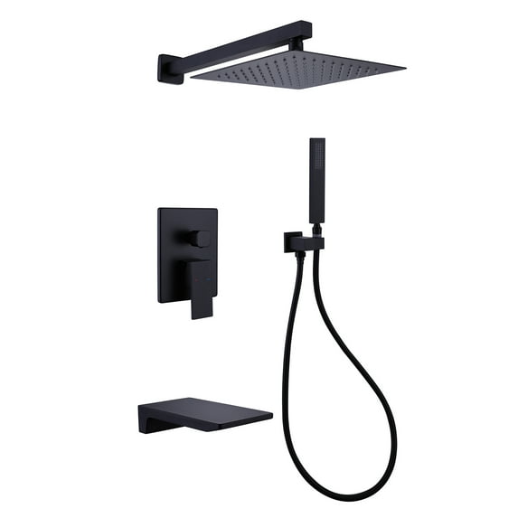 Three Functions Shower Faucet Set, Complete Shower System with Rough-in Valve
