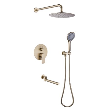 Three Functions Shower Faucet Set, Complete Shower System with Rough-in Valve