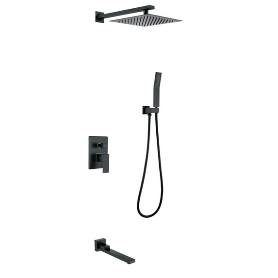 Three Functions Shower Set, Pressure Balanced Complete Shower System with Rough-In Valve