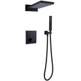 thumbnail image 1 of Three Functions Thermostatic Shower System, Dual-function Rainfall Shower Head with Handheld Sprayer, 1 of 5