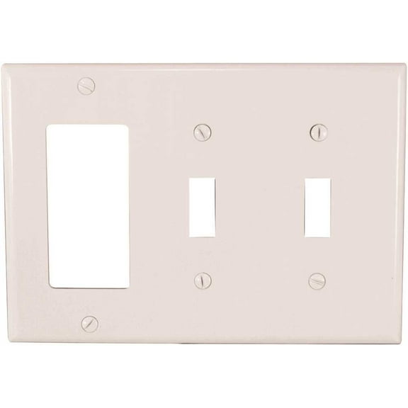 PREFERRED INDUSTRIES 602051 3 Gang Combination Switch and Decorator Wallplate, Ivory