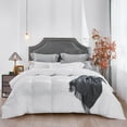 thumbnail image 1 of Three Geese Duvet Insert Down Alternative Comforter Queen Size, Soft Lightweight Quilted All Season Bedding Comforter with 8 Corner Tabs, Hypoallergenic & Machine Washable ( White  Stripe, 90"X90"), 1 of 7