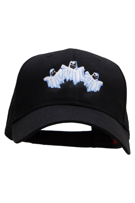 Three Ghost Embroidered Low Profile Cap - Black OSFM