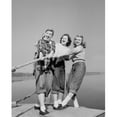 thumbnail image 1 of Three Girls Pulling Rope on Jetty Poster Print - 18 x 24 in., 1 of 1