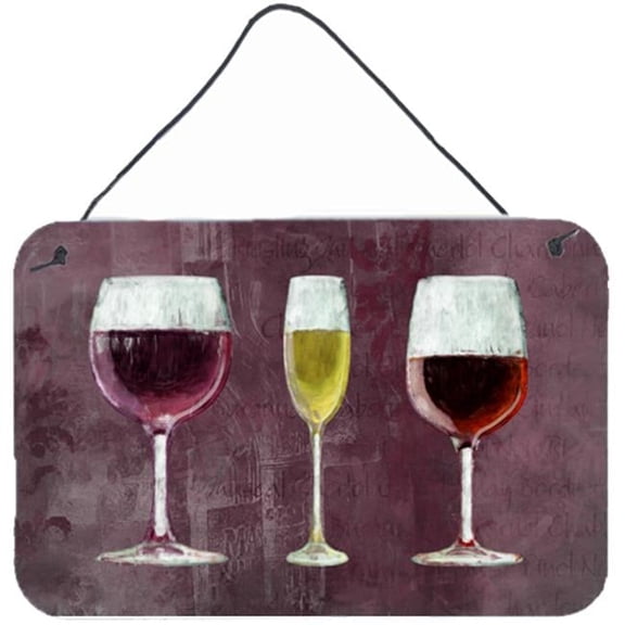 Three Glasses Of Wine Purple Aluminium Metal Wall Or Door Hanging Prints