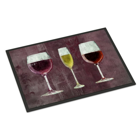 Three Glasses of Wine Purple Door Mat