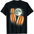 thumbnail image 1 of Three Glizzy Moon | Funny 3 Howling Hotdogs Cursed Meme T-Shirt, 1 of 4