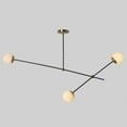 thumbnail image 1 of Three Globe Light Stilnovo Style Brass Sputnik parallel Chandelier Sputnik Fixture Milky Globes Bras Fixture, 1 of 5