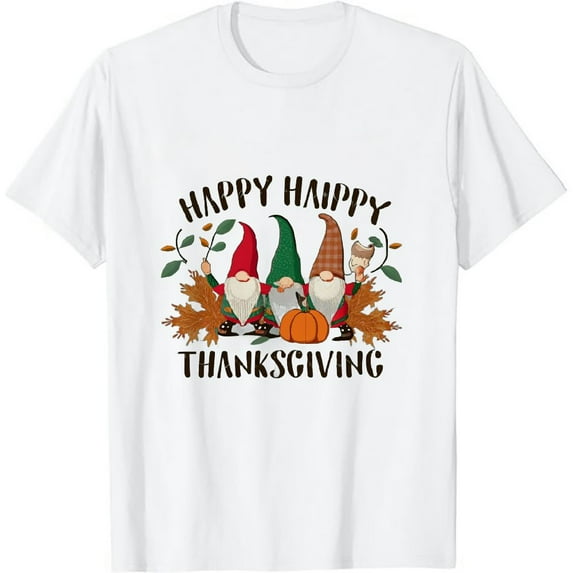 Three Gnomes Happy Thanksgiving Autumn Fall Pumpkin Spice T-Shirt