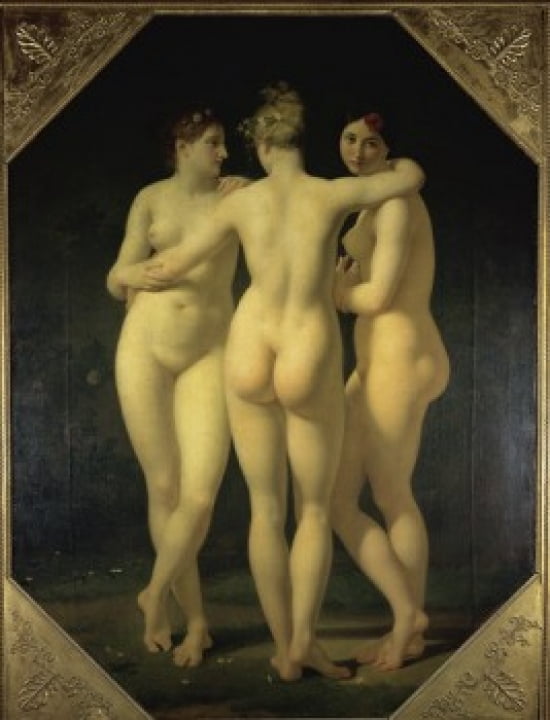 The Three Graces (Les Trois Graces) Henri Alexandre Georges Regnault (1843-1871French) Musee du Louvre Paris Canvas Art - Henri Alexandre Georges Regnault (18 x 24)