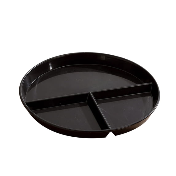 Three Grid Reducing Meal Plate Wheat Straw, PP, Black, 23cm, 3 Grid Plate, Special Plate Kid Plate, BPA Free, Dishwasher Safe, Lightweight, Reusable