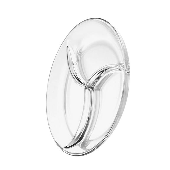 Three Grid Glass Dinner Plate Kitchen Utensil Fruit Salad Food Tray Flatware Plates