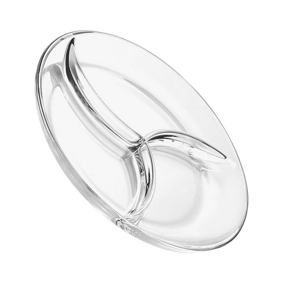 Three Grid Glass Dinner Plate Multi-grid Snack Adults Divided Dessert Breakfast Tempered Cutlery Flatware