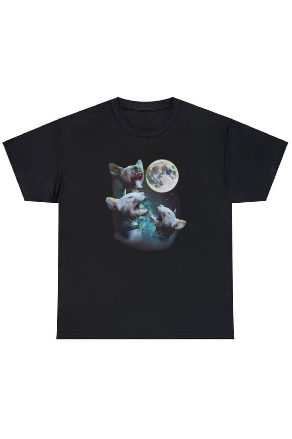 Three Hairless Sphynx Cats Howl At Moon T Shirt Funny Cat Meme Lover Wolf Tee