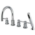 thumbnail image 1 of Three Handle Roman Tub Filler with Hand Shower, 1 of 1