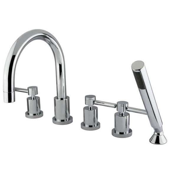 Three Handle Roman Tub Filler with Hand Shower