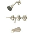 thumbnail image 1 of Three Handle Tub & Shower Set - Brushed Nickel, 1 of 1