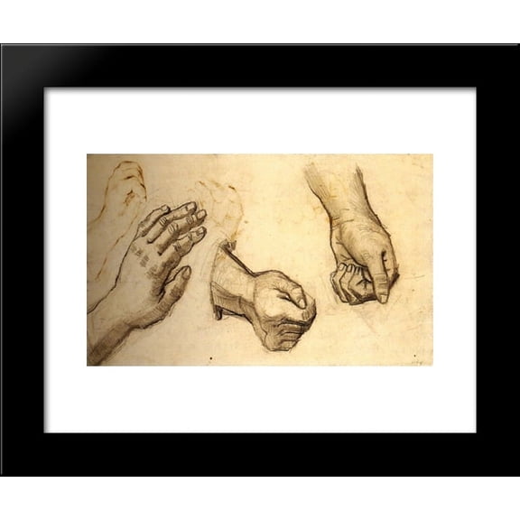 Three Hands 20x24 Framed Art Print by Vincent van Gogh