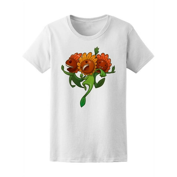 Three Happy Sunflowers T-Shirt Women -Image by Shutterstock, Female x-Large
