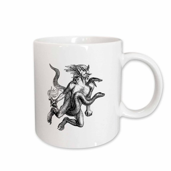 3drose, Three Headed Man, Serpent, and Cat Dictionnaire Infernal Cut Out, 15oz Mug