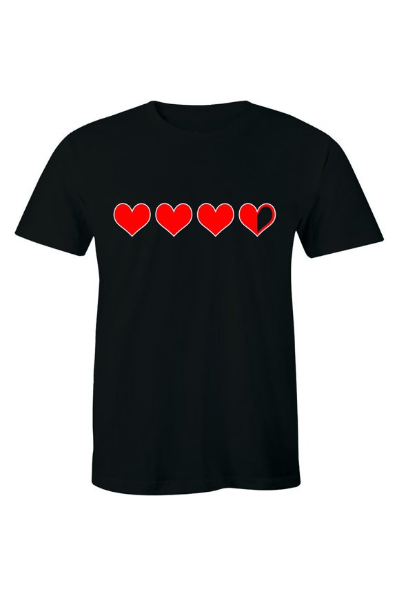Three Heart And Half Left Valentines Day Geek Nerdy Game Gamer Men T-Shirt All Size S-5XL