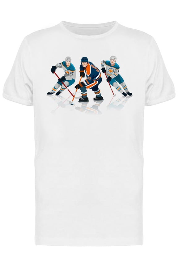 Three Hockey Players T-Shirt Men -Image by Shutterstock, Male XX-Large