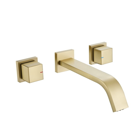 Three Hole Bathroom Sink Faucet, Two Knob Handle Solid Brass Basin Faucet