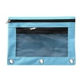 thumbnail image 1 of Three-Hole Binder Pencil Pouch With Double Zipper, Mesh Front Pen Case, Large Capacity Binder Storage Bag For Pens, Markers, And Accessories, Grommet Reinforced Office Organizer, 1 of 4