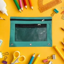 Three-Hole Binder Pencil Pouch With Zipper, Transparent PVC And Mesh Storage Bag, Large Capacity Multi-Pocket Pen Case For Binder Organization And Office Desk Accessories