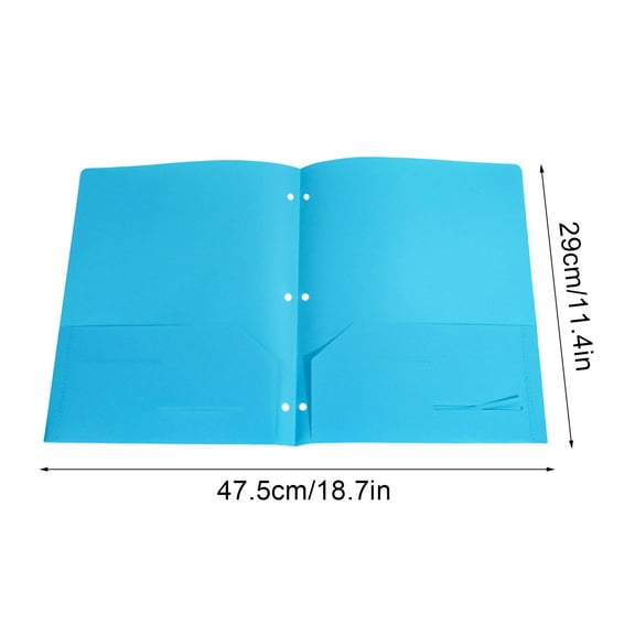 Three Hole Heavy Duty Pocket Folders with Business Card Slot, Letter Size Plastic File Folders for Office Documents, Campus Supplies and Home Organization, Colorful Filing Solutions