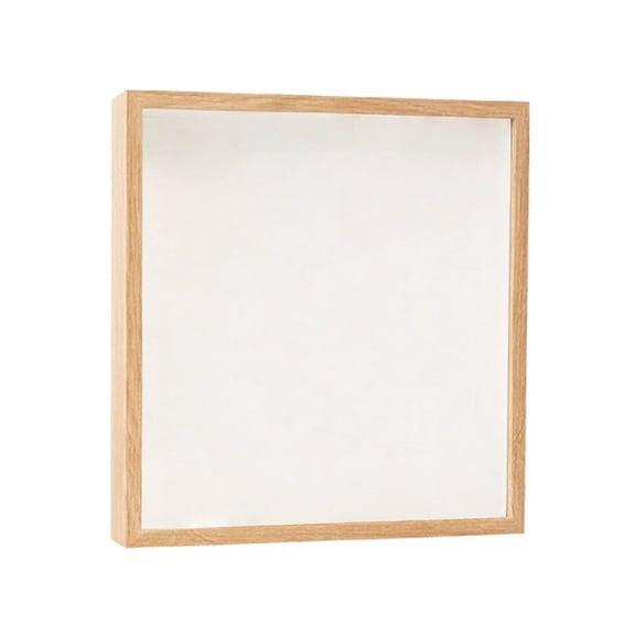 Three-Hollow Square Shadow Box Frame, 6x8 Inch Handmade Wooden Photo & Dried Flower Display, Desktop & Wall Mounted Memory Case
