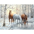 thumbnail image 1 of Three Horses Winter | Cross Stitch Needlework Embroidery Kits (print, 1 of 6