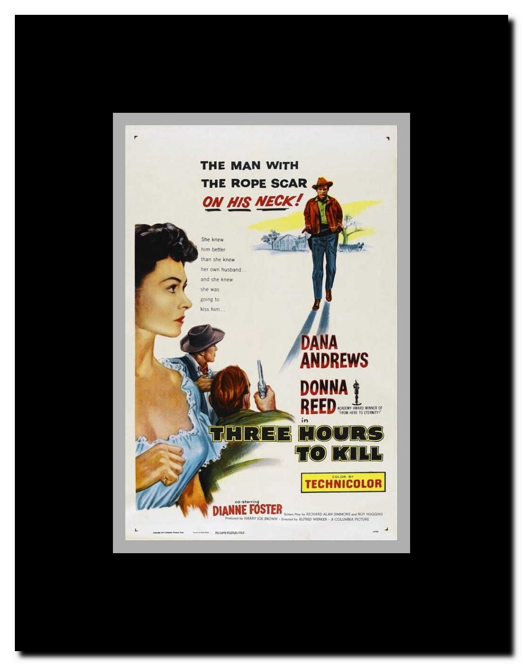 Three Hours to Kill Framed Movie Poster